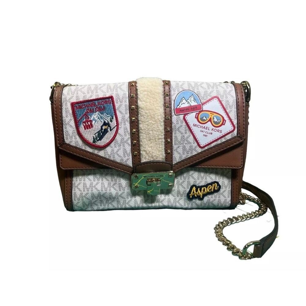 Michael Kors Aspen Medium Kinsley Shearling Shoulder Crossbody Bag